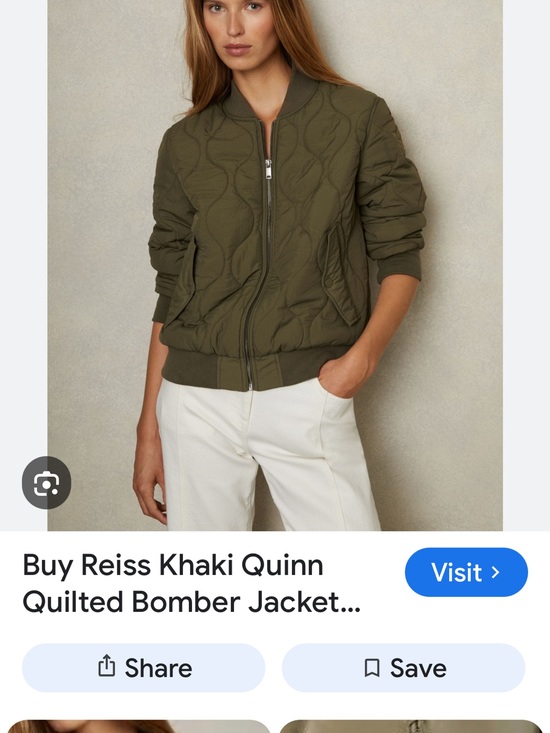 Reiss Jackets & Blazers - Reiss Khaki Quilted Bomber Jacket
